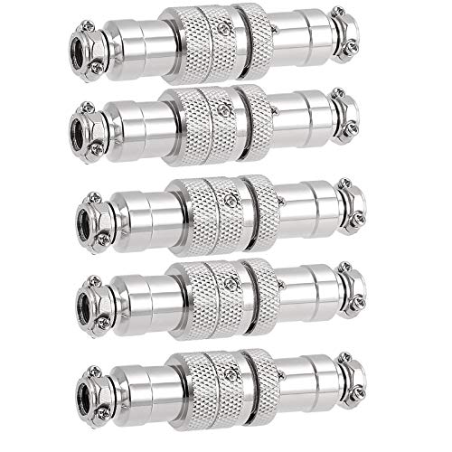 5pcs Aviation Plug, GX16 16 mm Aviation Connector Plug Docking Female & Male Round Connector (5Pins) 5Pins