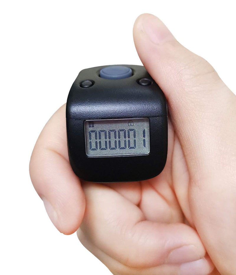 Rechargeable Silent Finger Counter 6 Channels Digital Tasbih Tally Clicker with LED for Prayer Knitting Sports Gift Black X