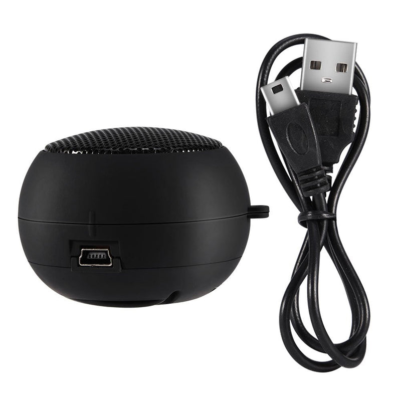 [Australia - AusPower] - Portable Mini Speaker with 3.5mm Aux Jack Plug in Loud Basse Speaker for Smart Phone, Retractable Mobile Line-in Speaker for iPad Laptop Computer(Black) Black 