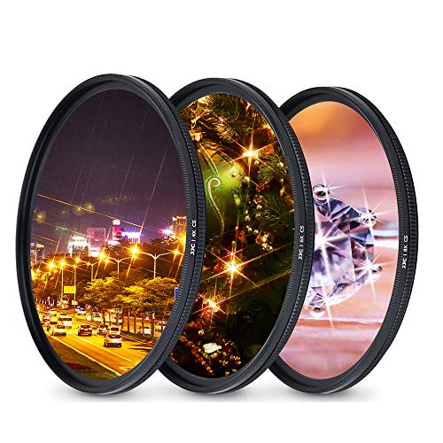 JJC 77mm Star Filter Cross Screen Starburst Filter Kit for Camera Lens