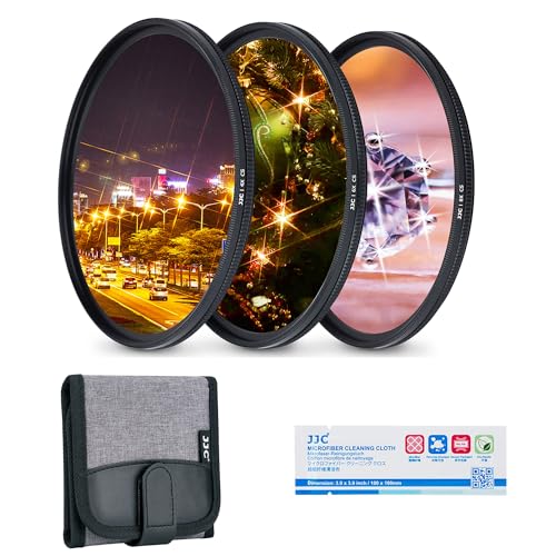 JJC 62mm Star Filter Cross Screen Starburst Filter Kit for Camera Lens