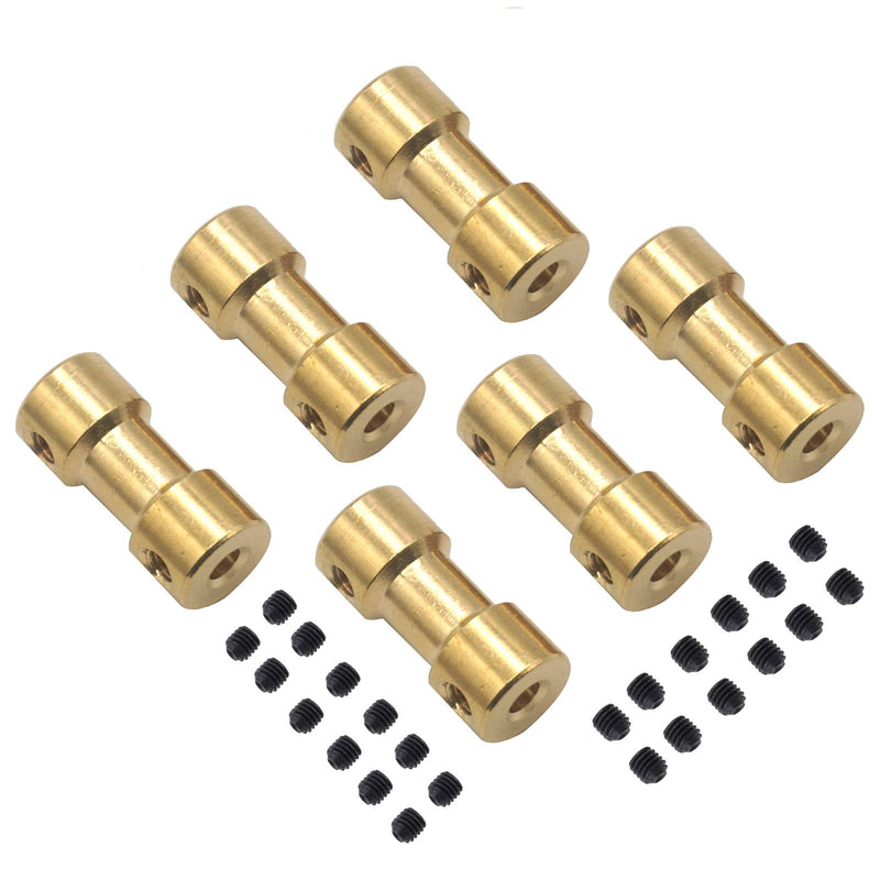 [Australia - AusPower] - 6Pack Vgoohobby Brass Motor Shaft Coupling Coupler Connector Sleeve Joint Adapter for RC DIY Airplane Boat Robot (3mm to 4mm) 3mm to 4mm 