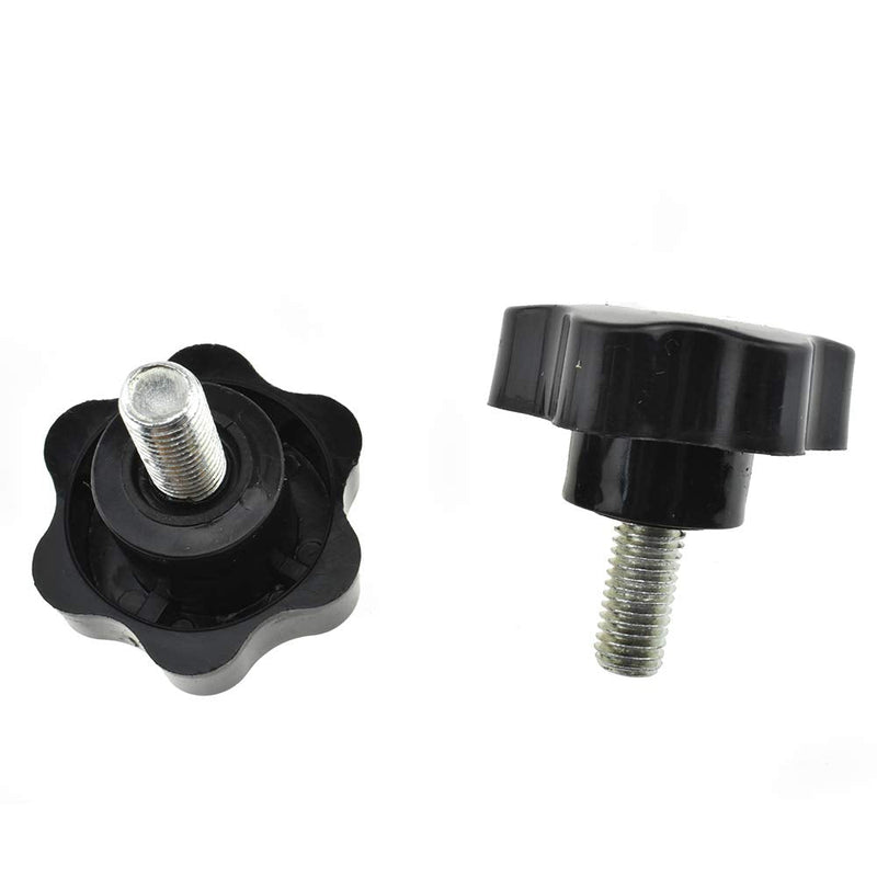 [Australia - AusPower] - Hahiyo Hex Handle Threaded Knobs Star Bump Shape M10 20mm Screw Length 48mm Head Diameter Clamping Handgrip Nut Screw Combined Tightly Solid Plum No Tool Needed 2pcs, M10*20#48-2Pcs 