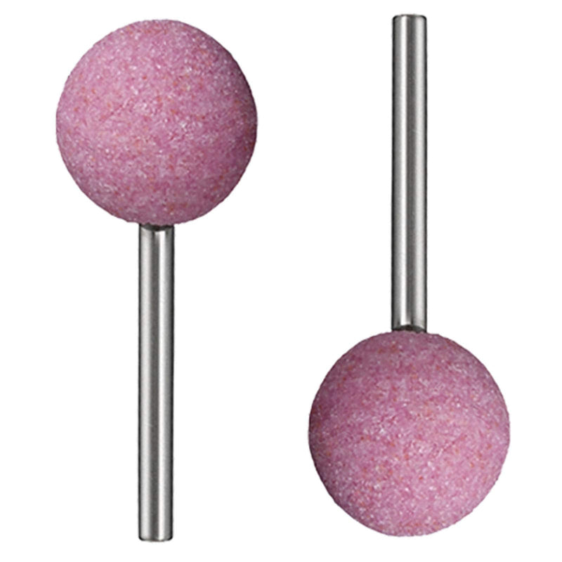 [Australia - AusPower] - 1/4 Inch Shank Ball Shaped Abrasive Mounted Stone Grinding Wheel Rotary Tools Deburring Polishing Head 6x20mm Pink（10Pcs） 