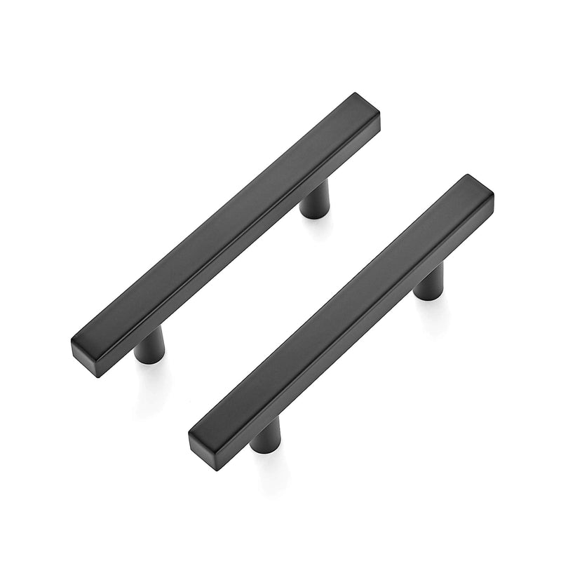 Ravinte 10 Pack 5 inch Square Cabinet Pulls Matte Black Stainless Steel Kitchen Drawer Pulls Cabinet Handles 5”Length, 3” Hole Center 5'' Length(3'' Hole Center)