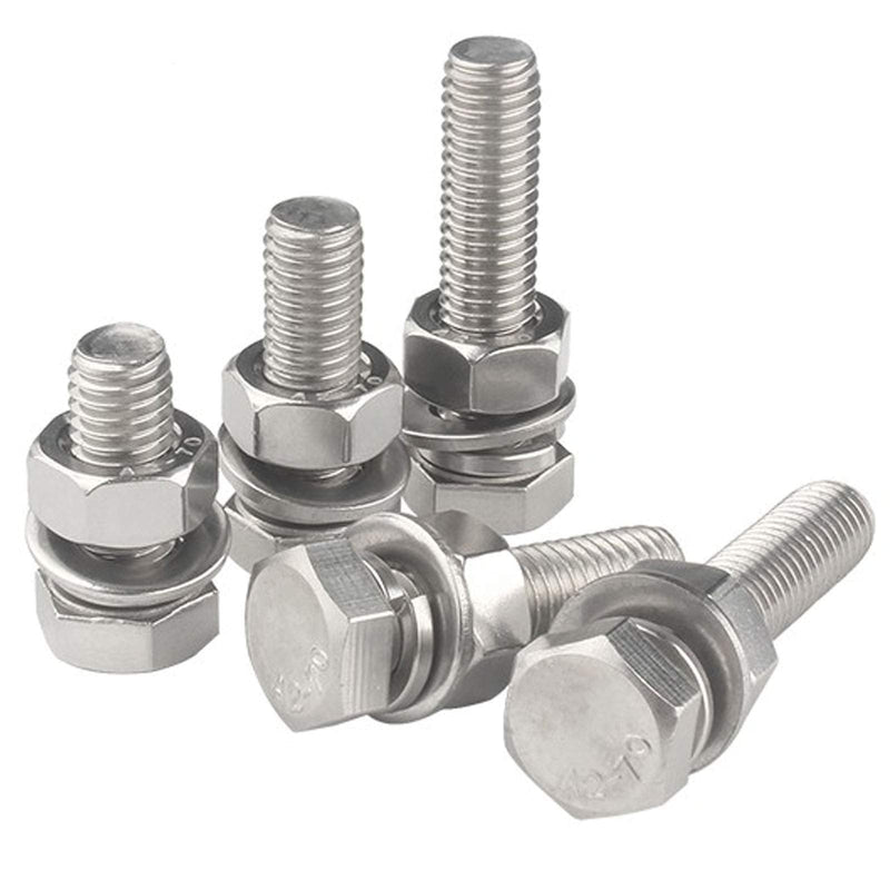 [Australia - AusPower] - M10-1.5x20mm Stainless Steel Hex Head Screws Bolts Nuts Flat Lock Washers Kits 304 Stainless Steel (A2-70) Full Thread Bright Finish Machine Thread（5 Sets） M10-1.5x20 