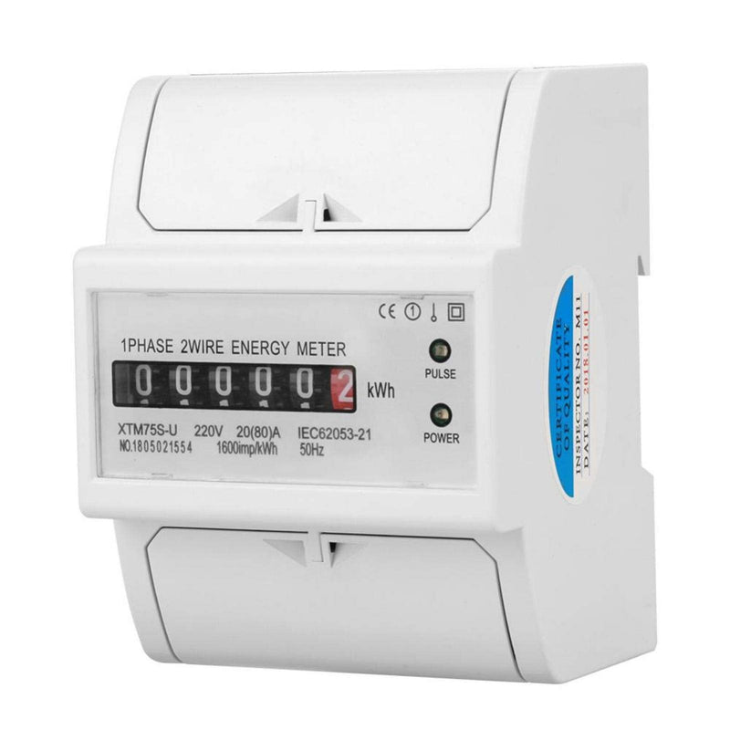 [Australia - AusPower] - Meter 220v Digital 1-Phase 2 Wire 4p Din-Rail Electric Meter Electronic Kwh Meter(20(80)A) for kwh meter 1 fase analog kwh meter 80 amp kwh meter electric consumption metre digital kwh meter 100 digit 