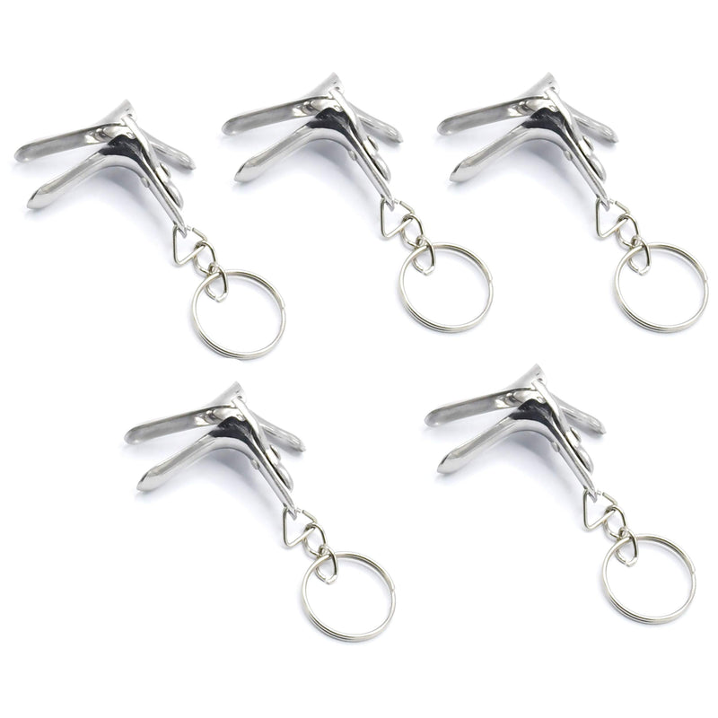 [Australia - AusPower] - OdontoMed2011 Pack of 5 Pieces GYN Speculum Keychain Stainless Steel Key Chain 