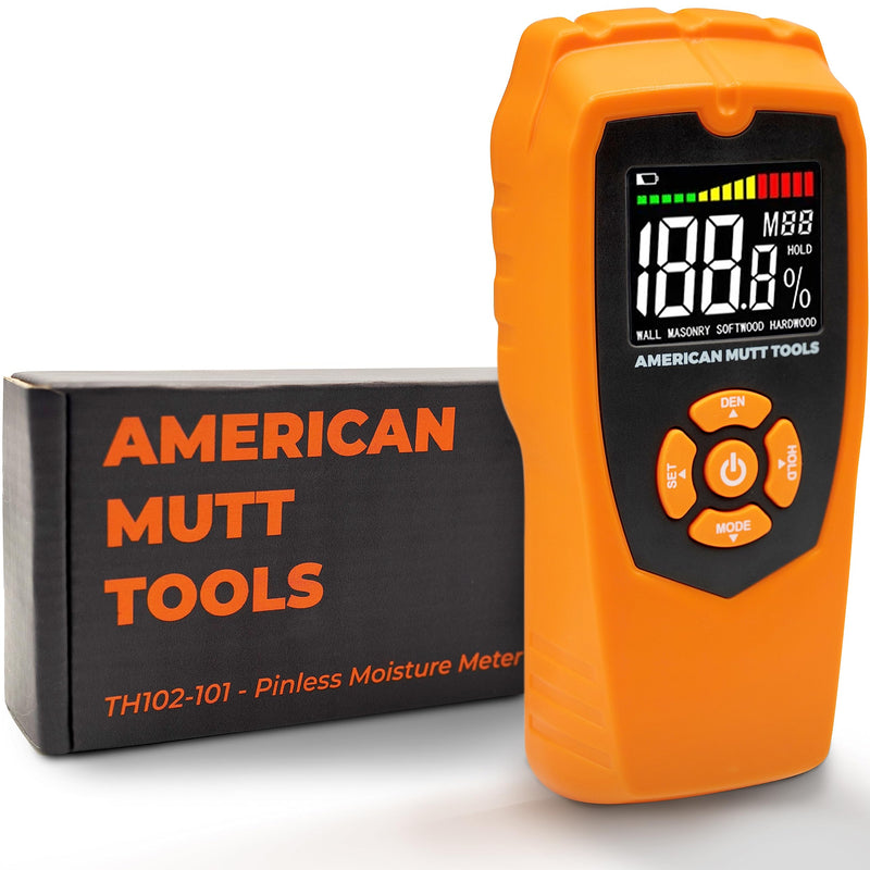 [Australia - AusPower] - AMERICAN MUTT TOOLS Pinless Moisture Meter for Drywall | Non-Destructive Wood Moisture Meter for Walls, Wood and Masonry | Moisture Detector for Drywall, Moisture Meter Drywall, Moisture Reader 