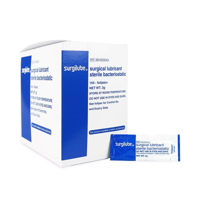 [Australia - AusPower] - Surgilube Lubricating Jelly-FoilPac - 144 Packets/Box Packets Surgical Lubricant Sterile Bacteriostatic Jelly (3g FoilPac Box of 144 Packets),1 Box 1 Box 