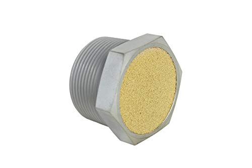 Milton Breather Vent Pneumatic Muffler, 1-1/2” MNPT - 40 Micron Sintered Bronze Silencer/Diffuse Air & Noise Reducer