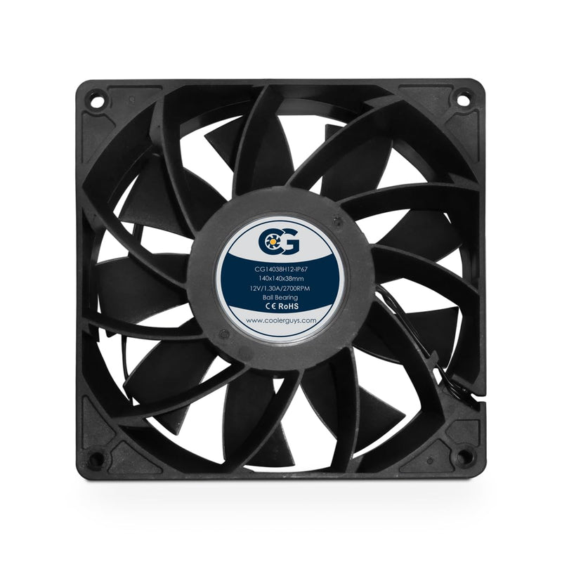 Coolerguys 12vDC Waterproof IP67 Fan (High Speed, 140x38mm) High Speed