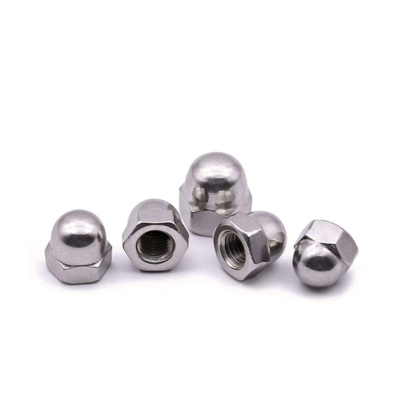 [Australia - AusPower] - M6-1.0 Acorn Cap Hex Locknuts 30 PCS 304 Stainless Steel 18-8, Bright Finish 