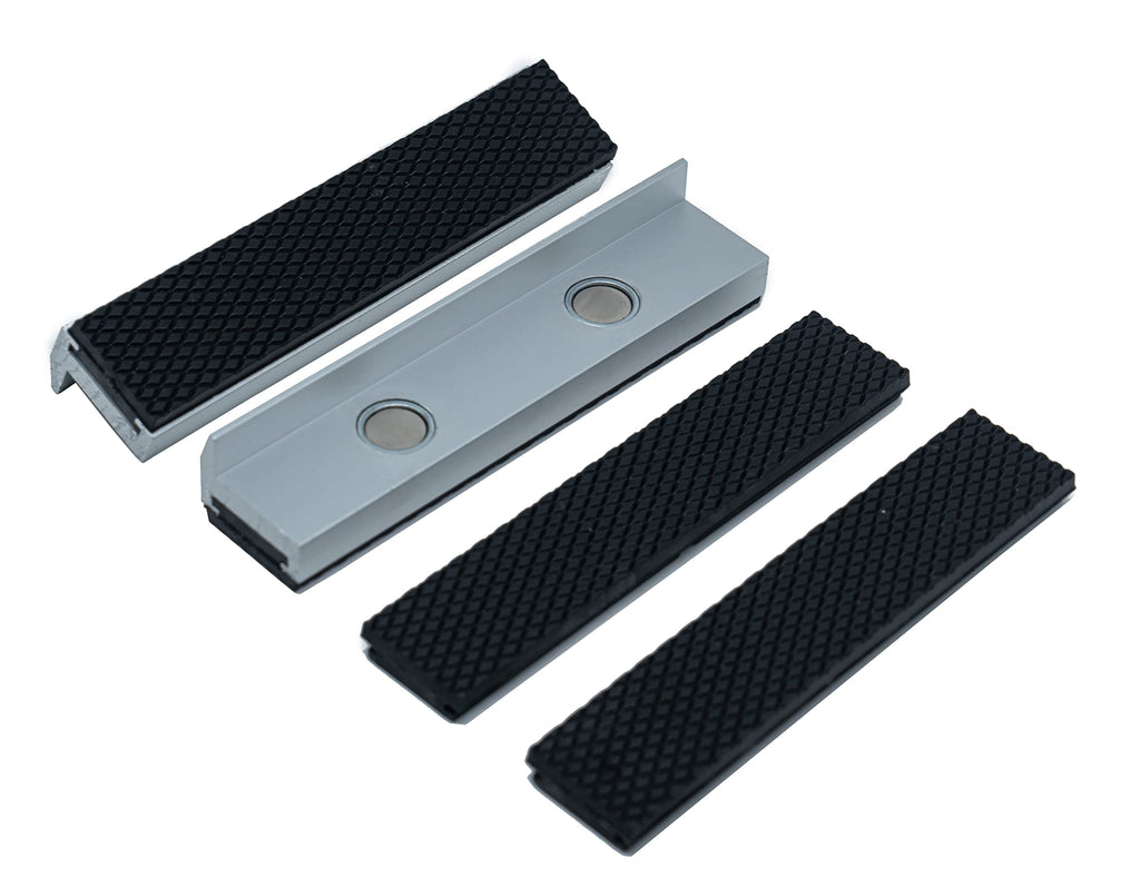 Aluminum Alloy Rubber Soft Vice Jaws with Strong Magnet Blocks Sold with Extra Spare Pair Rubber (5Inch) 5Inch