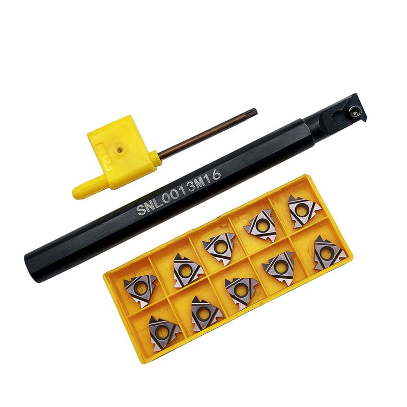 [Australia - AusPower] - 1/2" SNL 0013M16 Left hand Internal Threading Boring Bar with 10pcs 16ER AG60 3/8" carbide inserts External Carbide Threading Inserts SNL0013M16+10PCS 16ER AG60 