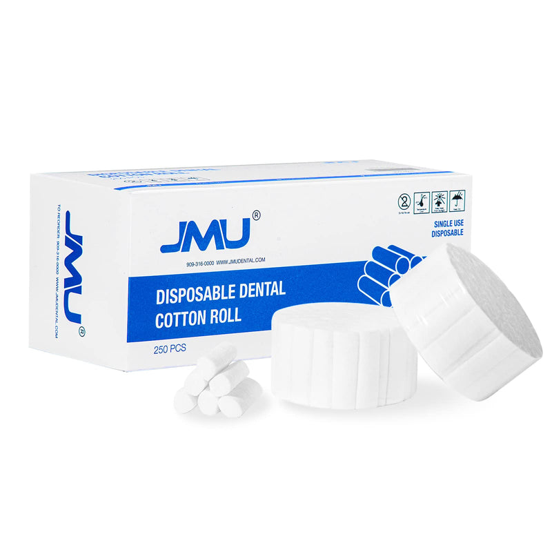 [Australia - AusPower] - JMU Cotton Rolls Dental (250 Pcs), Nosebleed Plugs 1.5'' High Absorbent Mouth Cotton Rolls Non-Sterile, Box of 250 1-1/2" x 3/8" 