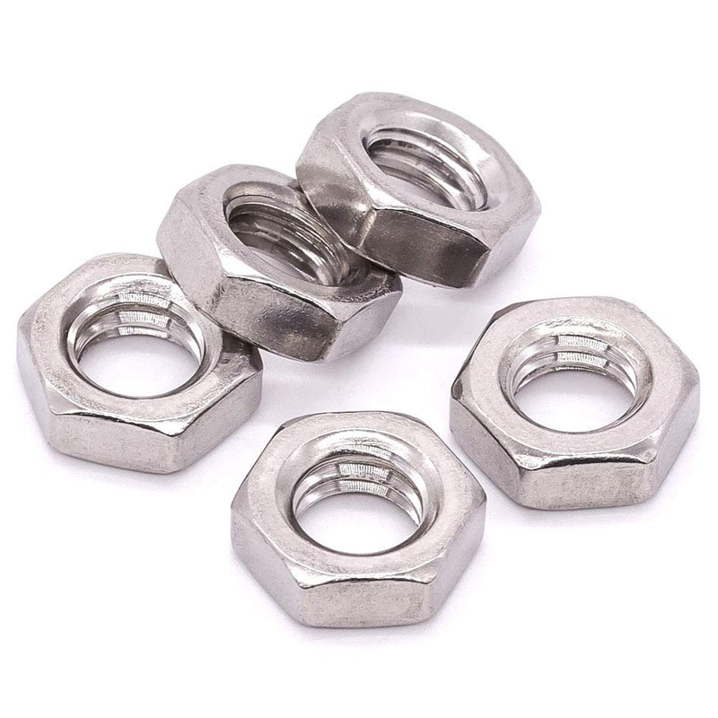 [Australia - AusPower] - 3/8-16 UNC Stainless Steel Thin Hex Nuts Hexagon Jam Nuts, 304 Stainless Steel 18-8, Full Thread, Coarse Thread, 25 PCS 3/8"-16 