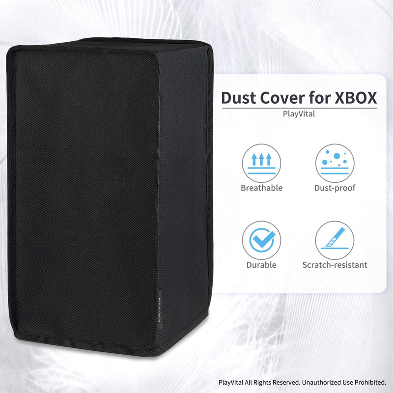 [Australia - AusPower] - PlayVital Black Nylon Dust Cover for Xbox Series X Console, Soft Neat Lining Dust Guard, Anti Scratch Waterproof Cover Sleeve for Xbox Series X Console V Black 