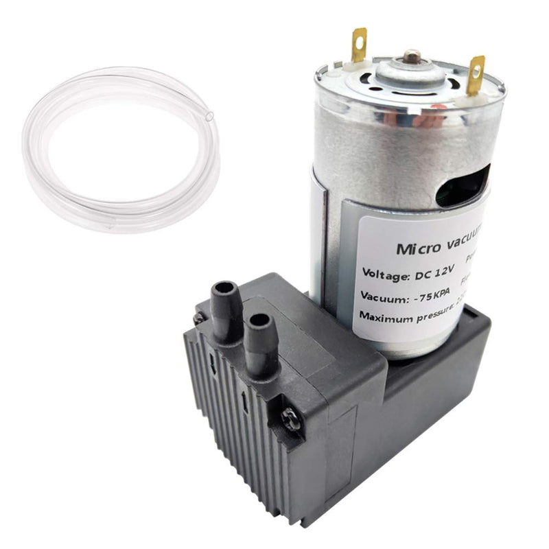Vacuum pump DC 12V 12W, micro diaphragm pump air compressor -75KPA vacuum degree 12LPM flow,Suitable for breast pump parts replacement and vacuum adsorption projects