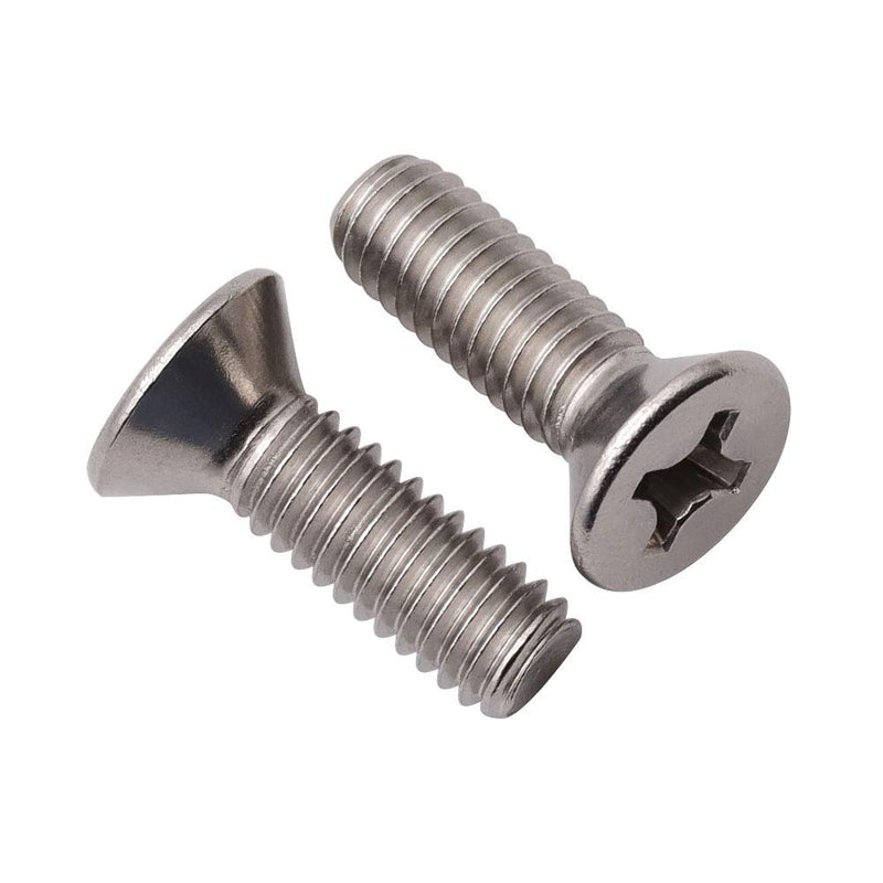 [Australia - AusPower] - #8-32 x 1/2" (100 Pack) Phillips Flat Head Machine Screws, Stainless Steel 304 (18-8), UNC Coarse Thread, Countersunk Head Machine Screws, Phillips Drive #2 #8-32 x 1/2" 100 