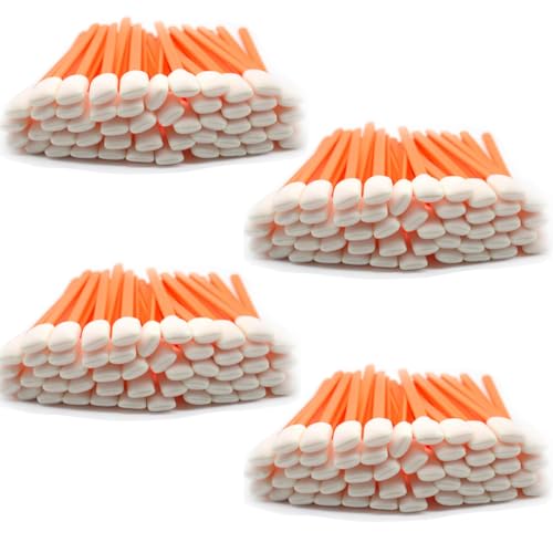 Wellgler's Foam Cleaning Swabs, Lint-Free Swabs for Precision Electronics, Camera, Optical Lens & Inkjet Printer Cleaning (200pcs Orange)