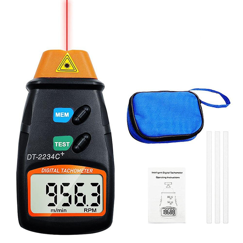 [Australia - AusPower] - Digital Tachometer, Non-Contact RPM Speedometer, Photo Tach Tester Measuring 2.5-99,999RPM Motor Speed, Laser Rotation Velocimeter Detector Gauge for Engine Motorcycle Mower Lathe 1.5ft Distance 