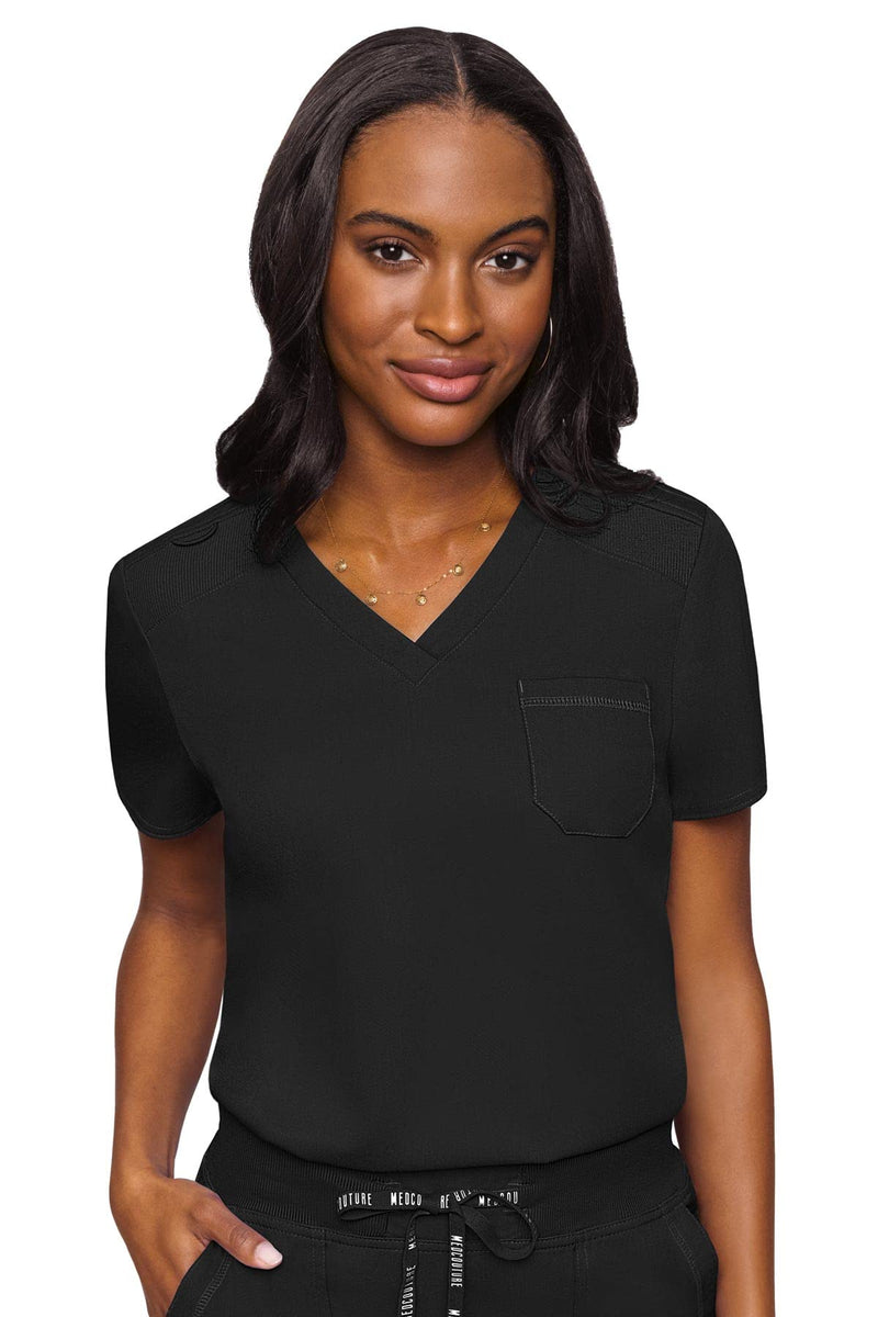 [Australia - AusPower] - Med Couture Touch Women’s Chest Pocket Tuck in Top Medium Black 