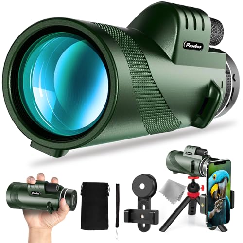 40X60 Monocular Telescope with Smartphone Holder& Tripod, High Power Nitrogen-Filled Monocular for Adults with BAK4 Prism & FMC Lens, HD Monocular Scope for Birdwatching Hiking Concert Travelling Dark Green