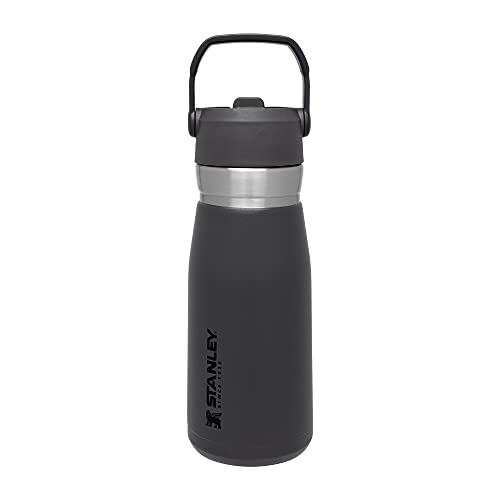 Stanley IceFlow Flip Straw Water Bottle 27 oz | Built-In Straw for Travel and Sports | Lightweight and Leak Resistant | Insulated Stainless Steel | BPA-Free | Charcoal
