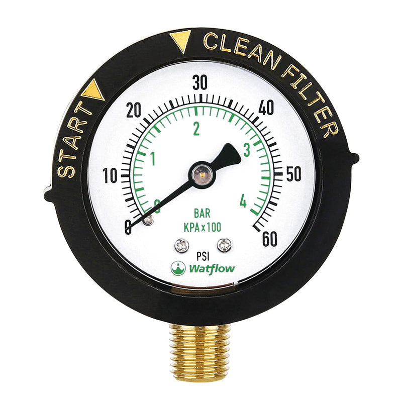 [Australia - AusPower] - Watflow 2" Start and Clean Filter Pressure Gauge, Water Pressure Gauge, Pool Filter Pressure Gauge, Swimming Pool Gauge, 1/4"NPT Lower Mount 