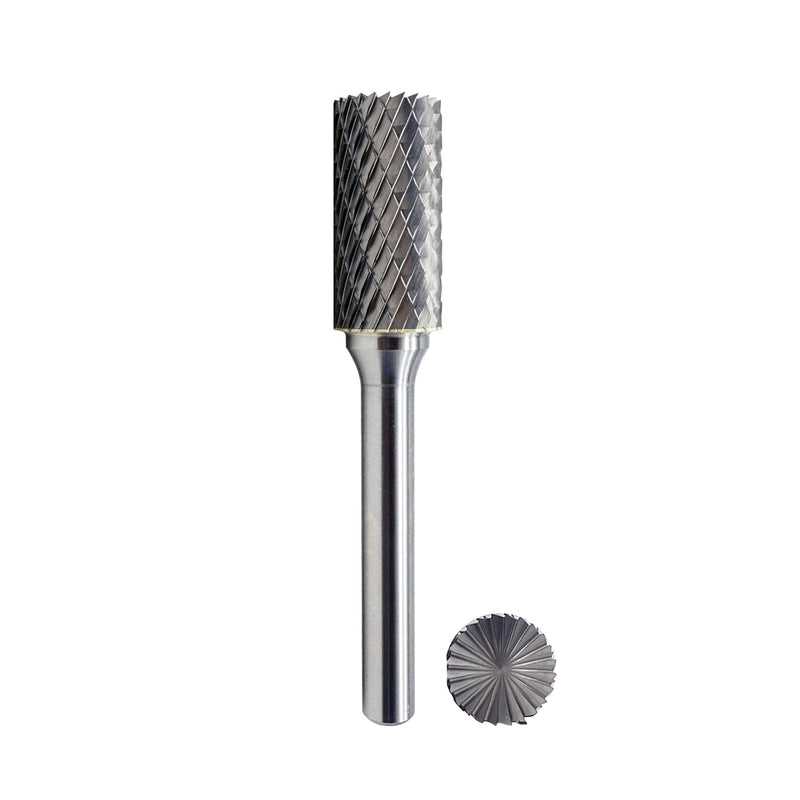 [Australia - AusPower] - SB-5 Tungsten Carbide Burr Cylinder Shape Double Cut Rotary Burrs File(1/2''cutter Dia,1''Cutter Length) with 1/4'' (6.35mm) Shank dia, by LU&MN SB-5 