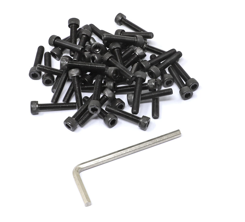 [Australia - AusPower] - iexcell 50 Pcs M5 x 25mm Thread Pitch 0.8 mm Alloy Steel 12.9 Grade Hex Socket Head Cap Screws Bolts Kit, Black Oxide Finish 