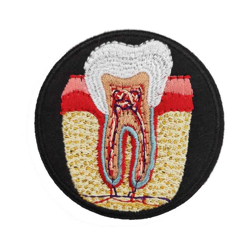 [Australia - AusPower] - Cute-Patch Anatomical Tooth Dental Nerve Embroidered iron on Patch Dentist Gift 