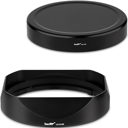 Haoge LH-X165 Square Metal Lens Hood Shade with Metal Cap for Fujifilm Fuji Fujinon XF XF16-55mm F2.8 R LM WR Lens xf 16-55mm/f2.8
