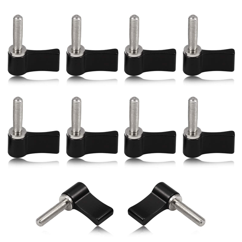 [Australia - AusPower] - SPEEDWOX 10 Pcs M5 20mm Screw with Handle Thumb Screw Male Threading Rotating Knob Adjustable Thumb Lever Screw Rotating Knob Adjustable Thumb Lever Screw Rotating Knob with Single Wing(Black) M5*20 Black 