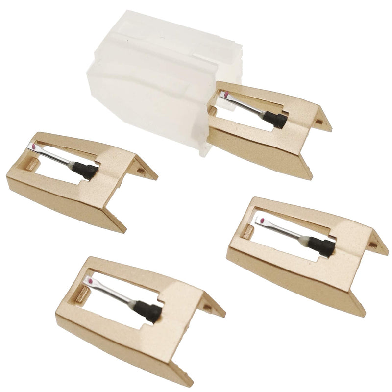 [Australia - AusPower] - Record Player Needle - ZenTect Upgraded Golden Needles with Dimond Stylus Replacement for LP Vinyl Record Player Phonograph (Pack of 4) 