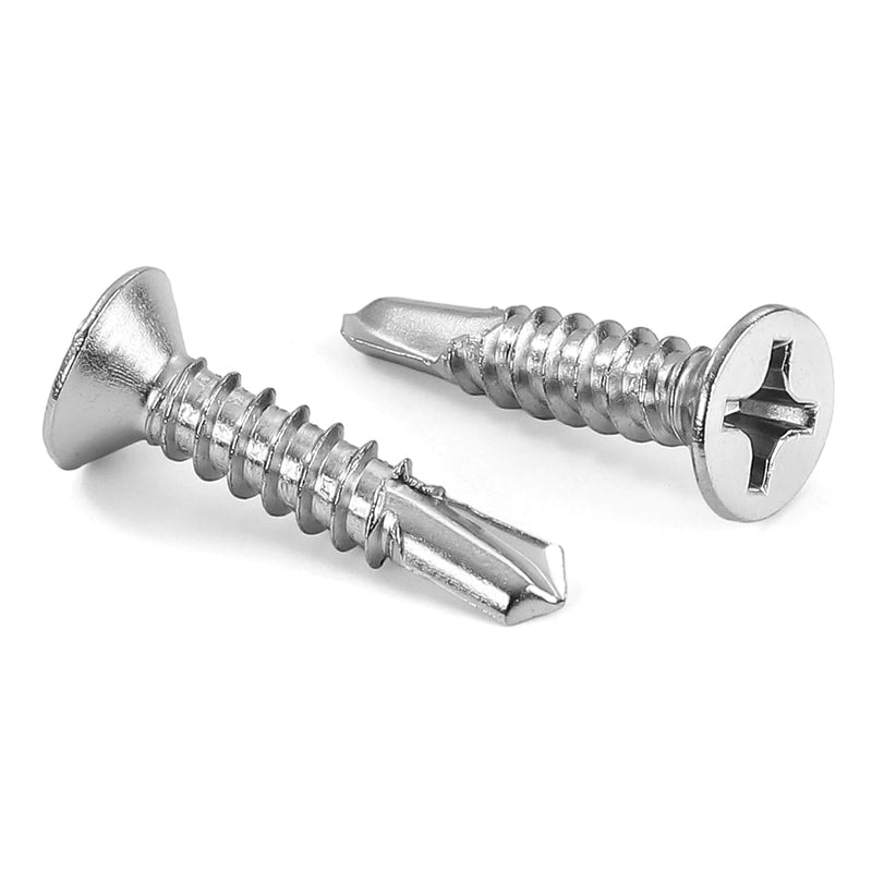 [Australia - AusPower] - #6 x 1/2" Flat Head Self Drilling Screws Sheet Metal Screws, 410 Stainless Steel, 100 PCS #6 x 1/2" 