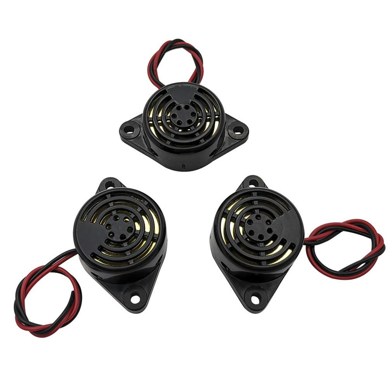 [Australia - AusPower] - 3PCS DC 3-24V 90dB Active Piezo Electronic Buzzer Beep Tone Alarm Ringer Continous Sound (Black) SFM-27-W black 