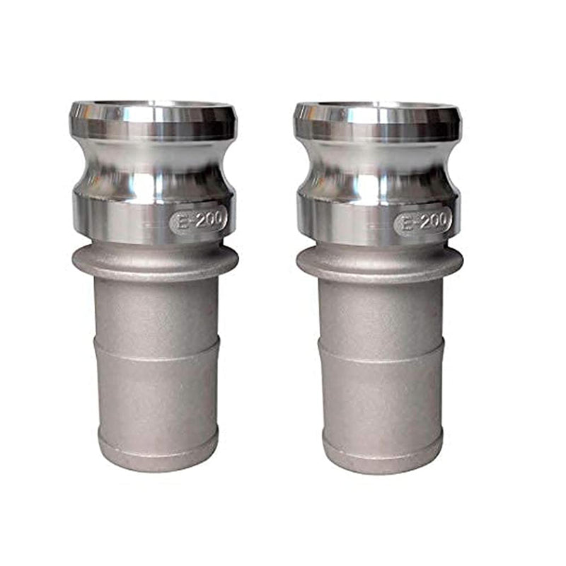 [Australia - AusPower] - 2 pcs Aluminum 2 inch camlock Fittings Type E Cam & Groove Hose Fittings, 2 inch cam Lock Fittings Male Adapter x 2" Hose Shank cam Lock Fittings 2 inch camlock Coupling 