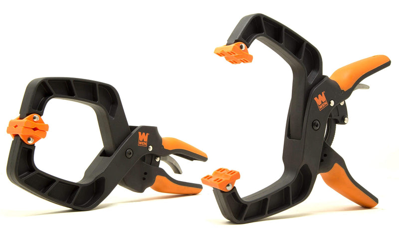 [Australia - AusPower] - WEN CLH435 Quick-Release Ratcheting Hand Clamps with 4-Inch Jaw Opening and 3-Inch Throat, 2 Pack 4-Inch Jaw Opening, 2-Pack 