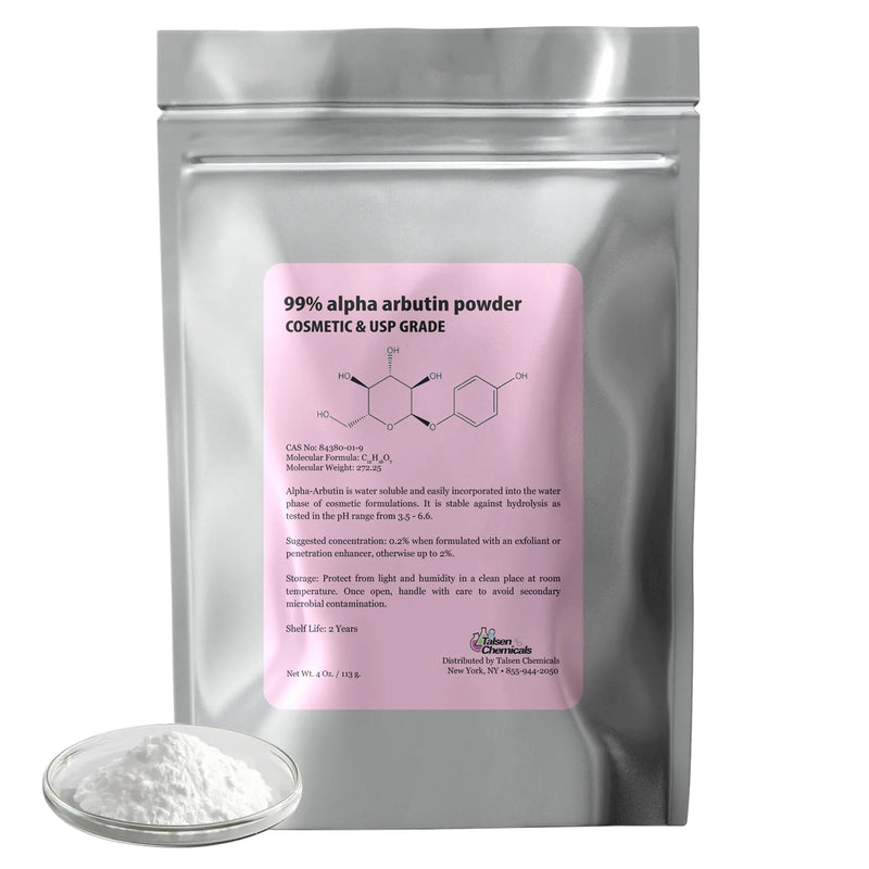 Pure Alpha-Arbutin Powder Snow White Powder DIY,99% Pure DIY USP Grade. (4 Oz. / 113 Grams) 4 Ounce / 113 Gram