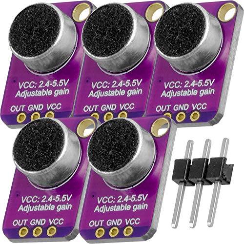 AZDelivery 5 x GY-MAX4466 Electret Microphone Amplifier, Microphone Amplifier Breakout Sensor MAX4466 Compatible with Arduino and Raspberry Pi Includes E-Book!