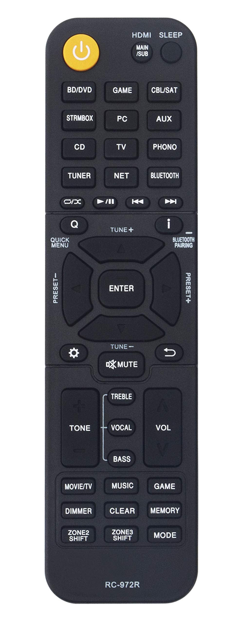 [Australia - AusPower] - RC-972R Replaced Remote fit for Onkyo AV Receiver TXNR696 TX-NR696 TXNR797 TX-NR797 TXRZ840 TX-RZ840 TX-NR595 