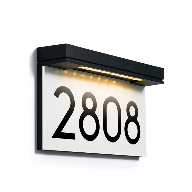 Address Plaques for House Solar Powered, House Number for Outside, LED Address Sign Outdoor Waterproof 3000K Warm White Warm light