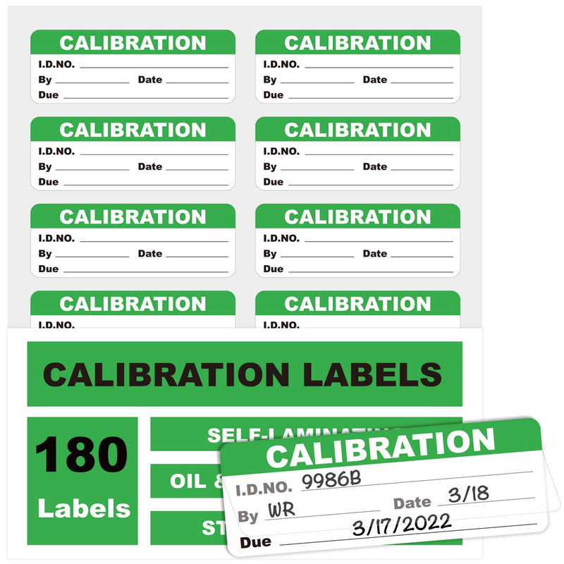 [Australia - AusPower] - Premium Self-Laminating Labels, Waterproof Write-On Adhesive Stickers for NIST & ISO-9000 Calibrations, Pack of 180 