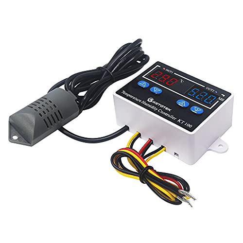 KETOTEK Digital Temperature Controller, Humidity Regulator Thermostat with Probe, Temperature Humidity Regulator, Humidity Controller for Incubator 230 V