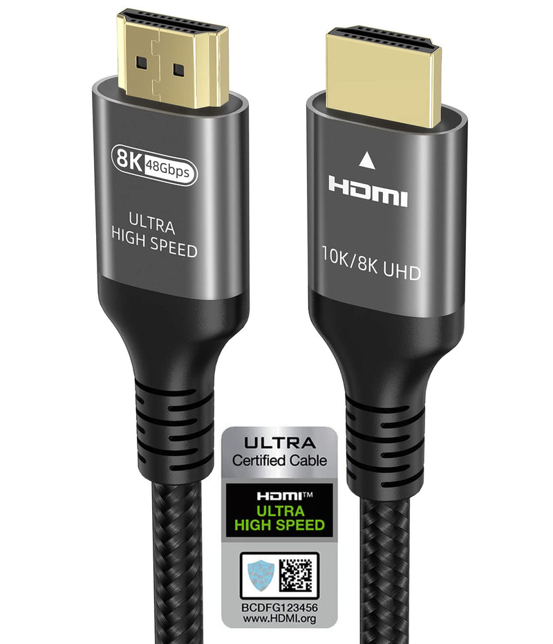 Ubluker 10K 8K 4K HDMI 2.1 Cable 48Gbps 2M, Certified Ultra High Speed | 0.01ms CEC Ethernet 240Hz 200Hz 180Hz 165Hz 144Hz 120Hz 60Hz HDR10+ ARC eARC HDCP2.3 Netflix TV PC Monitor Projector PS5 Xbox 2 meters