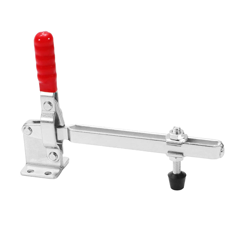 [Australia - AusPower] - Auniwaig GH-101-D-15 Quick Release Vertical Toggle Clamp 396.83 Lbs Hold Down Hand Tool Long U Bar Toggle Clamp w Adjustable Rubber Pressure Tip for Hold Down Boards Fixing Work-piece Silver 180kg 1pcs 