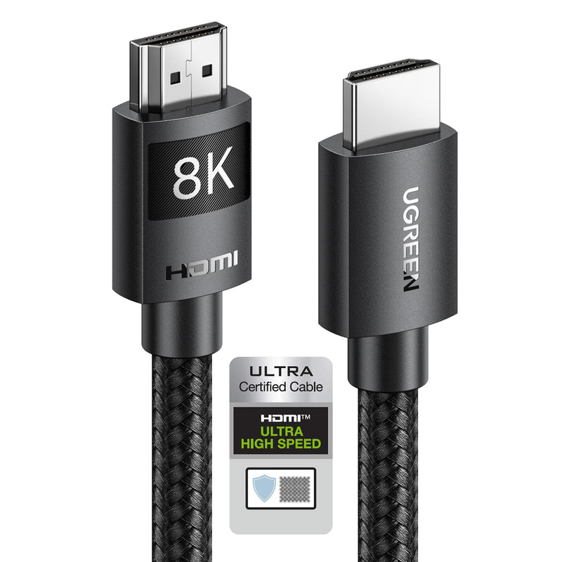 UGREEN HDMI 2.1 Cable Certified 8K 16FT Ultra High Speed HDMI Cord Braided 48Gbps 4K@240Hz 10K@60Hz with Dynamic HDR eARC Dolby Atmos HDCP Compatible with PS5 PS4 Xbox Roku TV HDTV Blu-ray Projector 16 feet