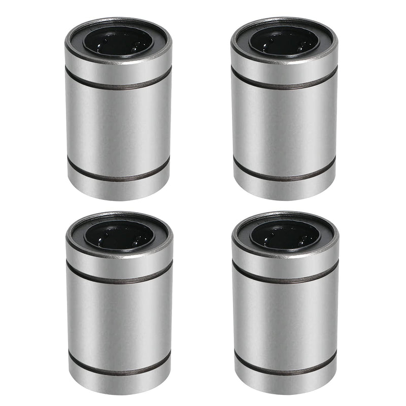 Aopin LM25UU Cylinder Linear Motion Ball Bearing, ID 25mm, OD 40mm Linear Ball Bearings Sae52100 Carbon Steel, 6 Rows of Steel Balls, Great for CNC, 3D Printer, Linear Rail Guide 4 PCS